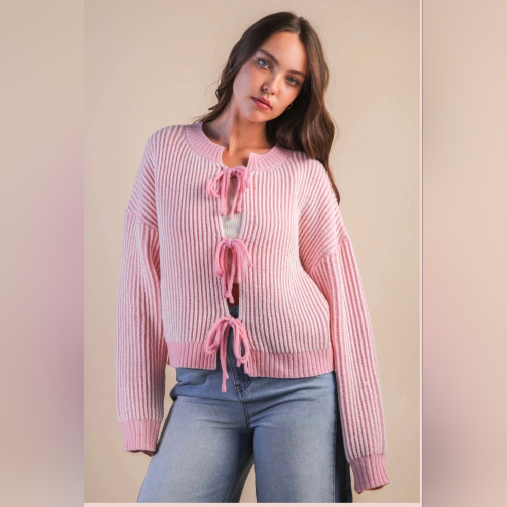 Large Hearts Entwined Cardigan Sweater-NWT - Picture 4 of 9